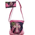 Gold Rush Gold Rush MG21WC106SET-PK - CAM Rhinestone Cross Embroidery Messenger Bag with Matching Wallet - Pink & Cam MG21WC106SET-PK/CAM